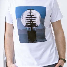футболка чоловіча з принтом "Ship"