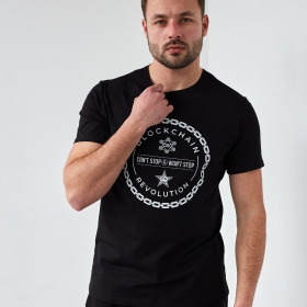 футболка мужская черная "Blockchain revolution"