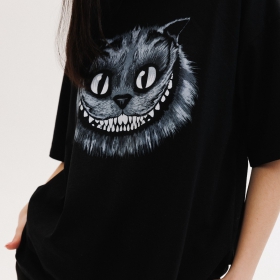футболка жіноча чорна  "Cat"