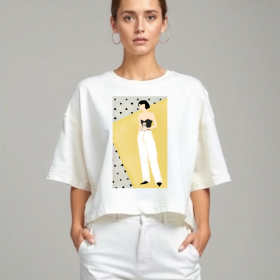 жіноча молочна футболка "Yellow"
