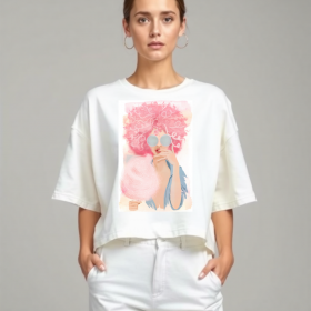 жіноча молочна футболка "Cotton candy"
