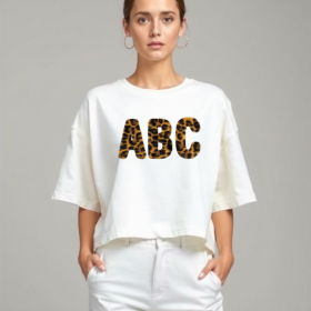 жіноча молочна футболка "ABC"