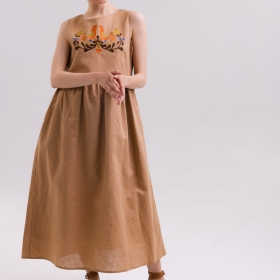 льняное платье-вышиванка "Almond"