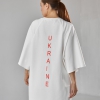 футболка оверсайз "Ukraine" у молочному кольорі 